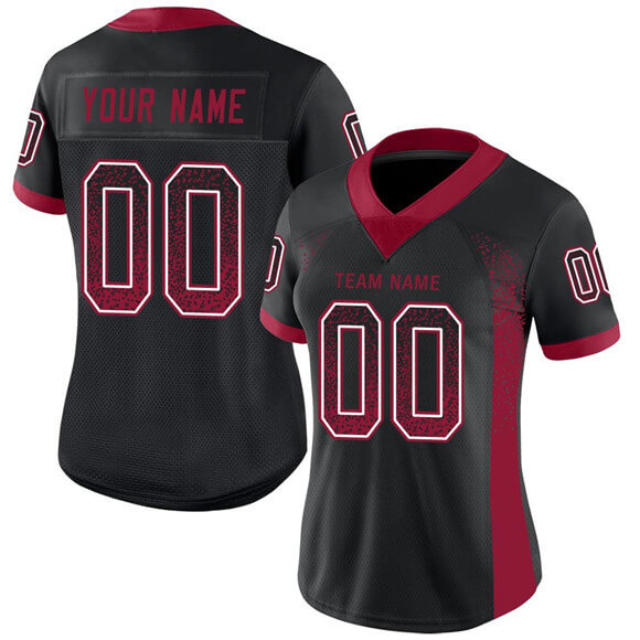 Custom Black Cardinal White Mesh Drift Fashion Football Jersey 3